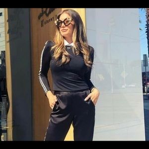 Alice and Olivia Black Raven Crystal Top